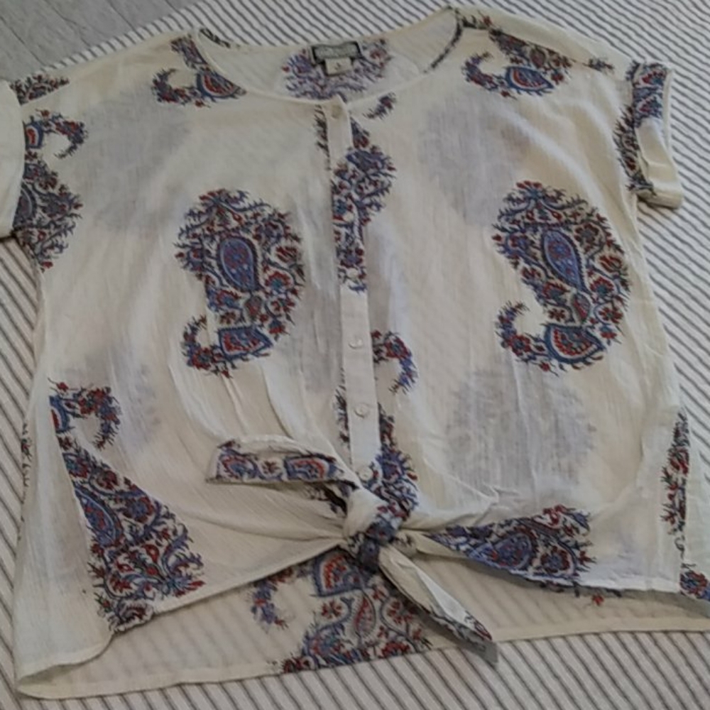 Lucky brand tie front summer top